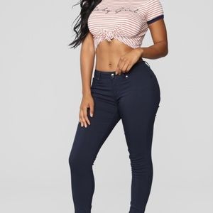 Fashion nova basic navy skinny pants